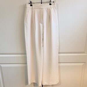 Abercrombie & Fitch High Rise Sloane Cream White Wide Leg Trouser Pants NWT